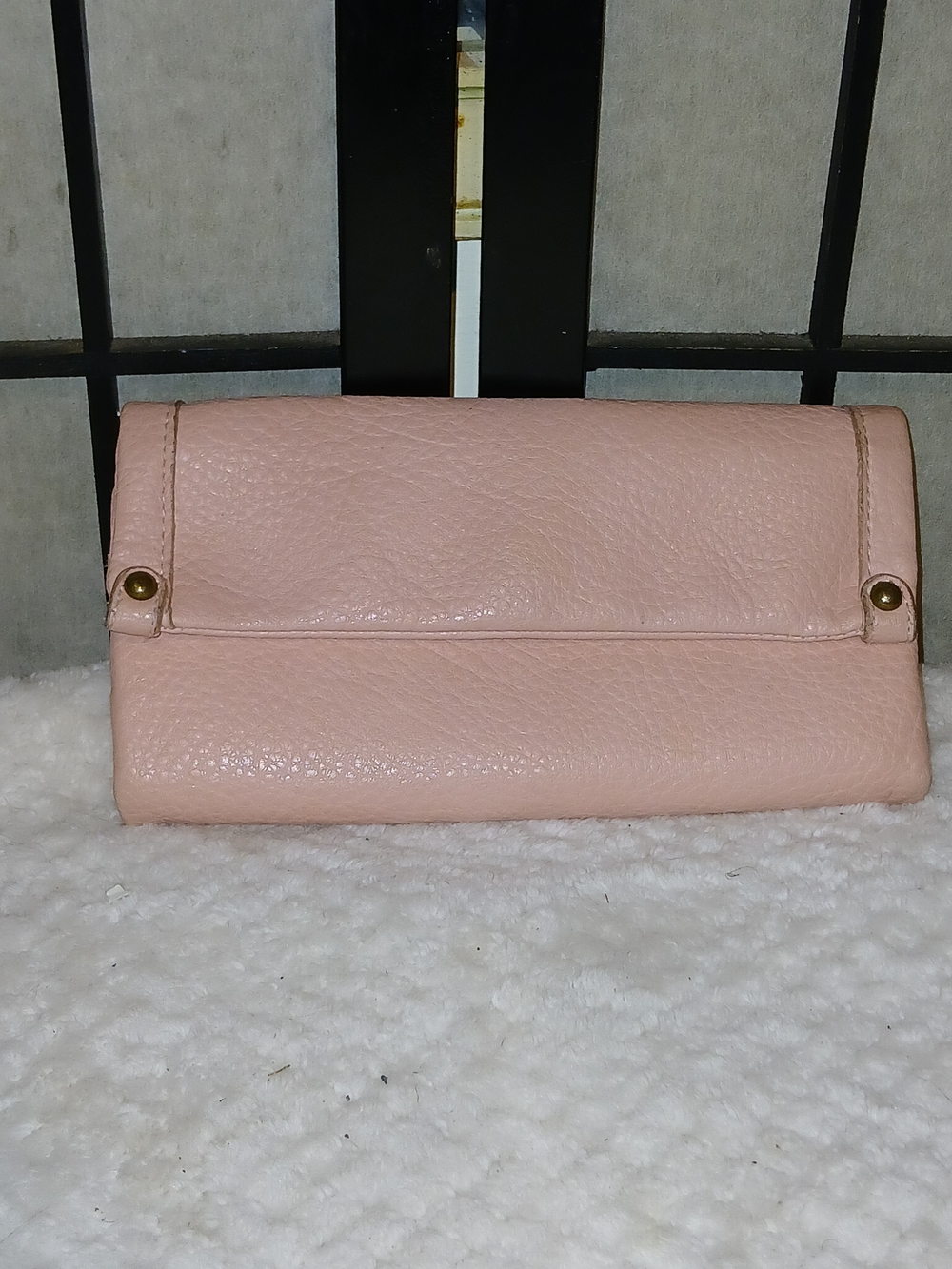 Soft Pink Leather Fold-Over Women’s Clutch